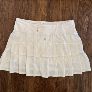 Lululemon White Pace Setter Tennis Skirt 10 Tall